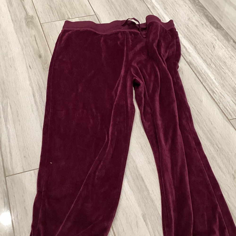 Honeydew USA Burgundy Velour Track Pants